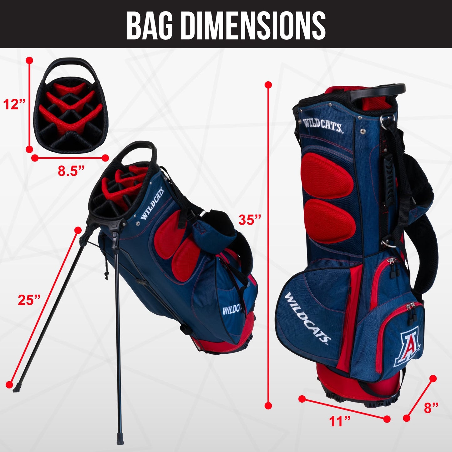 Arizona Wildcats Fairway Stand Bag - Image 4 - Club Rehab