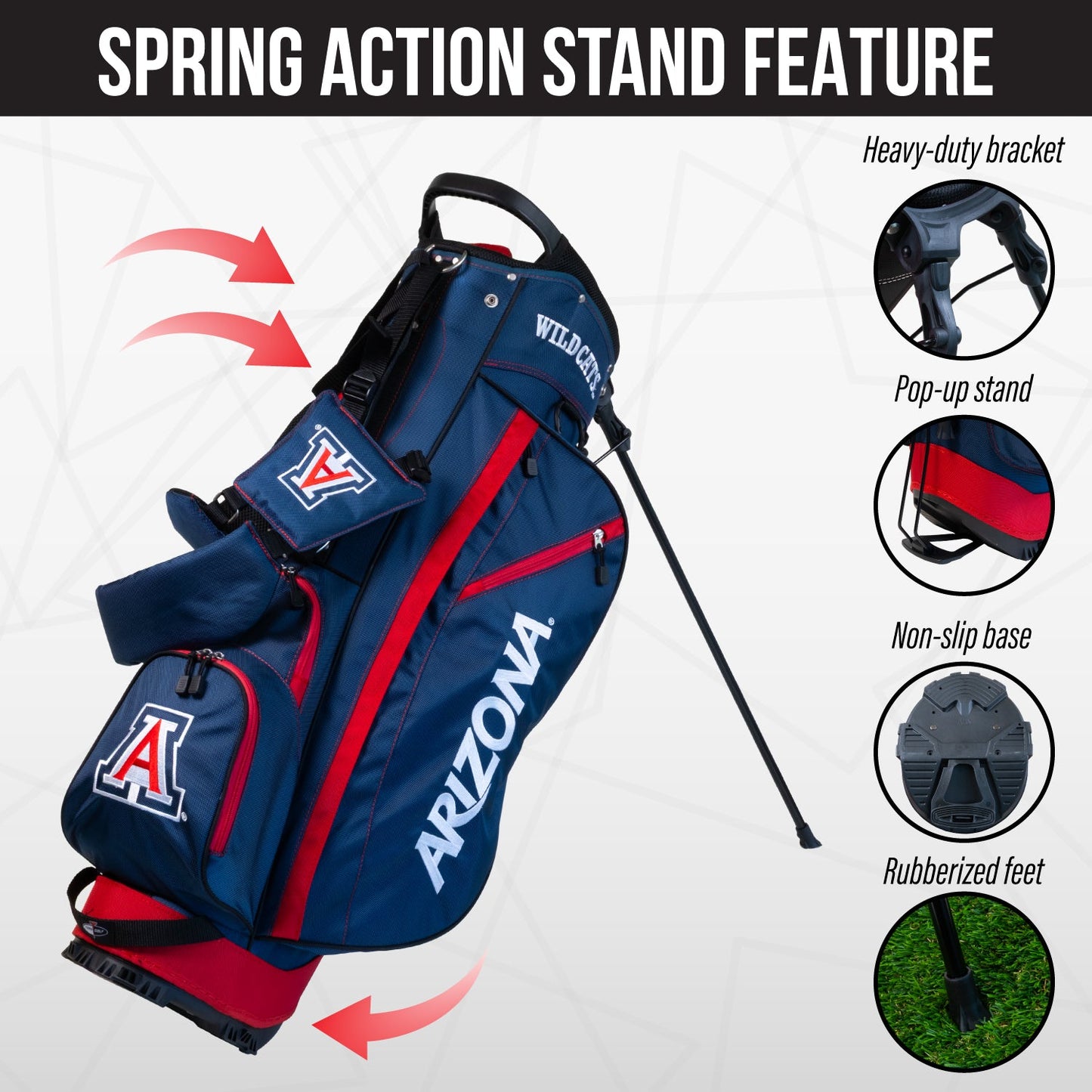 Arizona Wildcats Fairway Stand Bag - Image 5 - Club Rehab