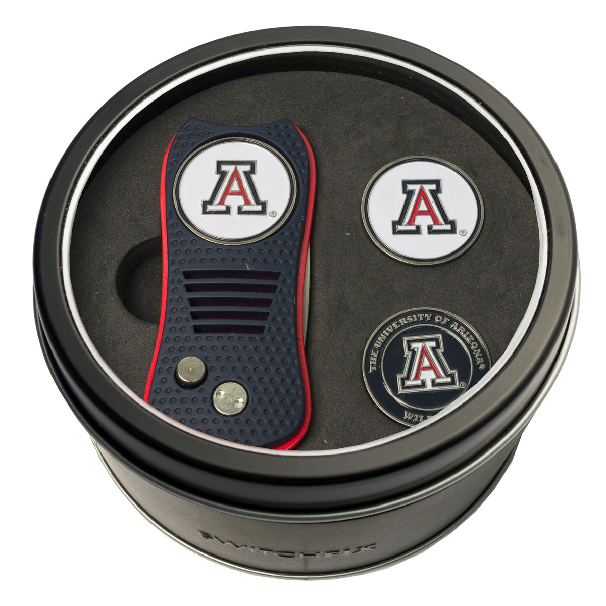Arizona Wildcats Switchblade divot tool and ball marker tin gift set