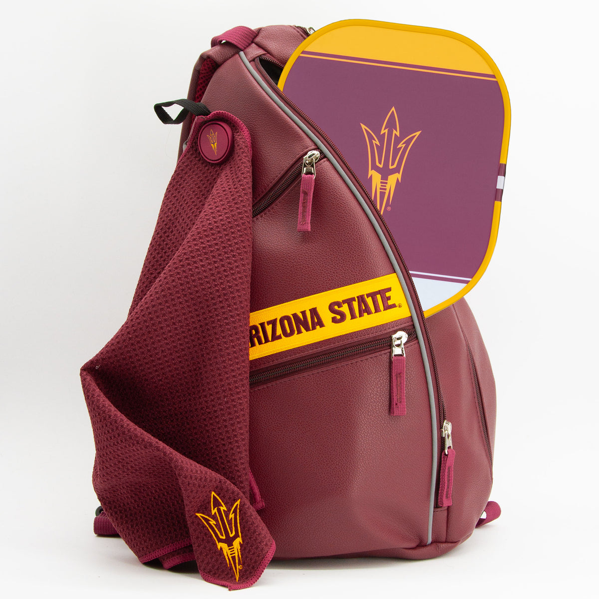 Arizona State Sun Devils PU leather backpack by Team Golf, view 4