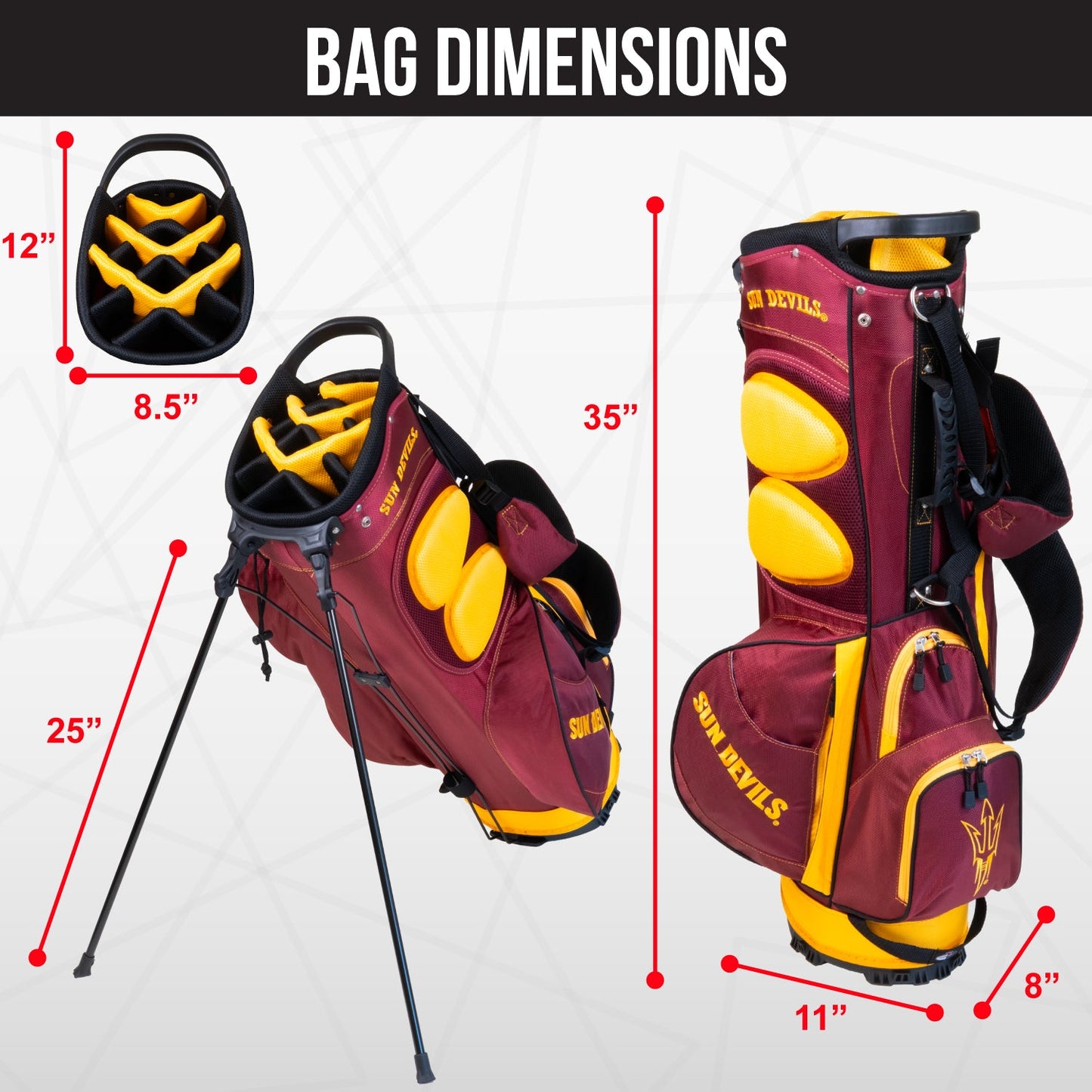 Arizona State Sun Devils Fairway Stand Bag - Image 4 - Club Rehab