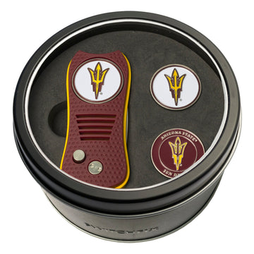 Arizona State Sun Devils Switchblade Divot Tool + 2 Ball Marker Tin Gift Set
