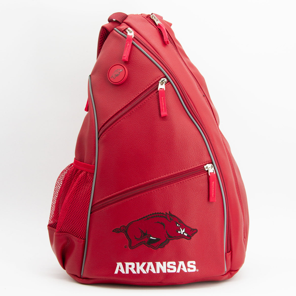 Arkansas Razorbacks PU leather backpack by Team Golf, view 1
