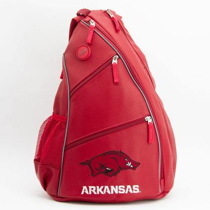 Arkansas Razorbacks PU leather backpack by Team Golf, view 1