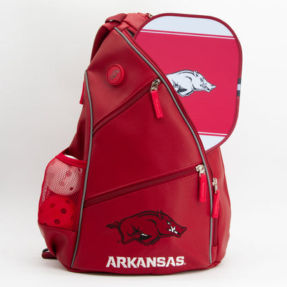 Arkansas Razorbacks PU leather backpack by Team Golf, view 4