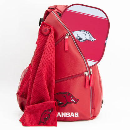Arkansas Razorbacks PU leather backpack by Team Golf, view 5