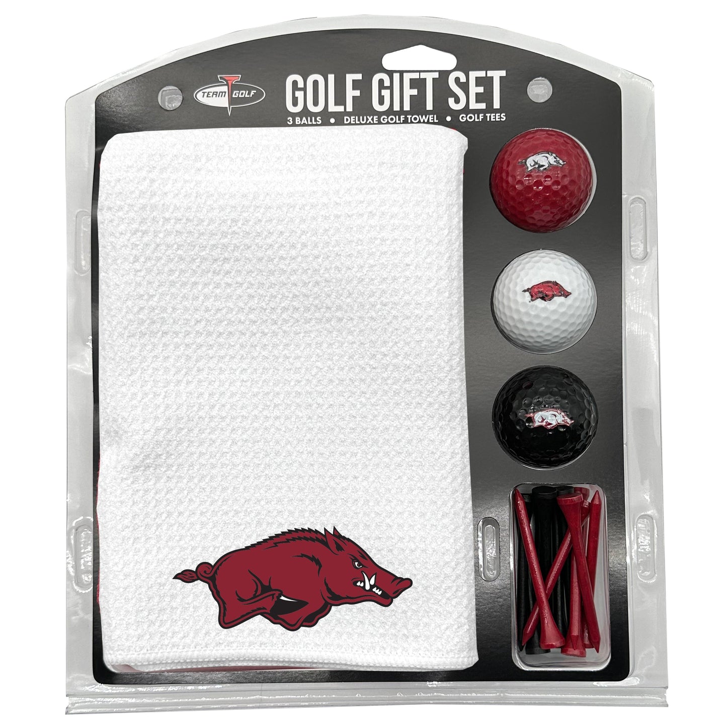 Arkansas Razorbacks White Microfiber Towel Golf Gift Set - Club Rehab