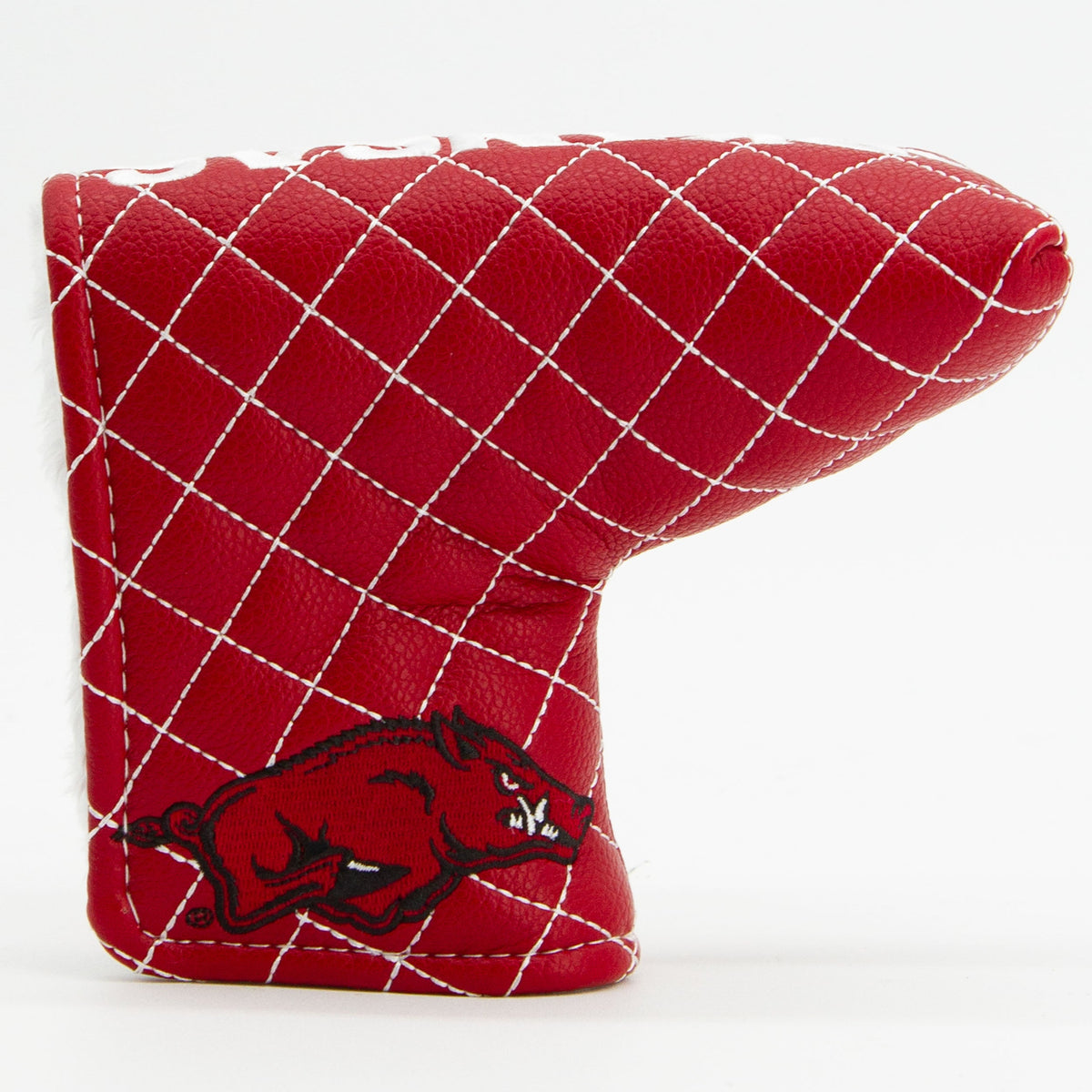 Arkansas Razorbacks Solid Quilted Blade Putter Cover, front view