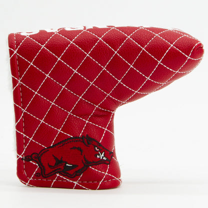 Arkansas Razorbacks Solid Quilted Blade Putter Cover, front view