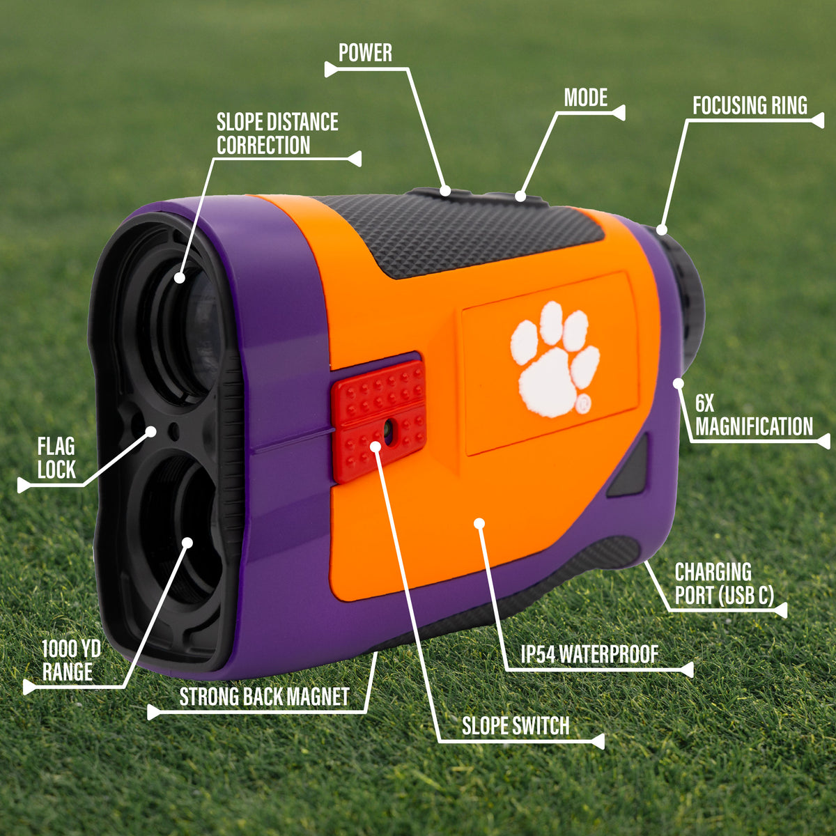 Clemson Tigers Foresight golf rangefinder by Team Golf, view 6