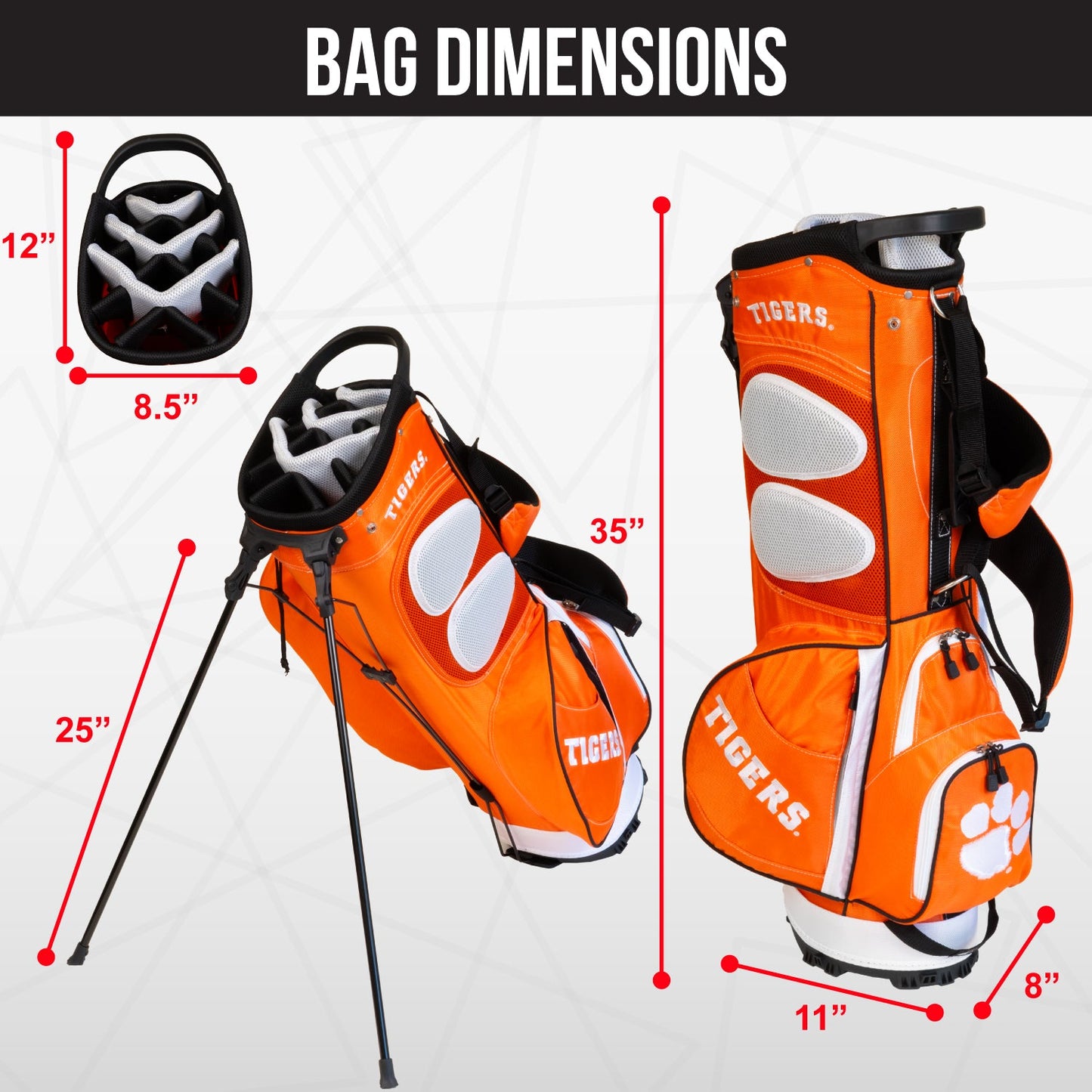 Clemson Tigers Fairway Stand Bag - Image 4 - Club Rehab