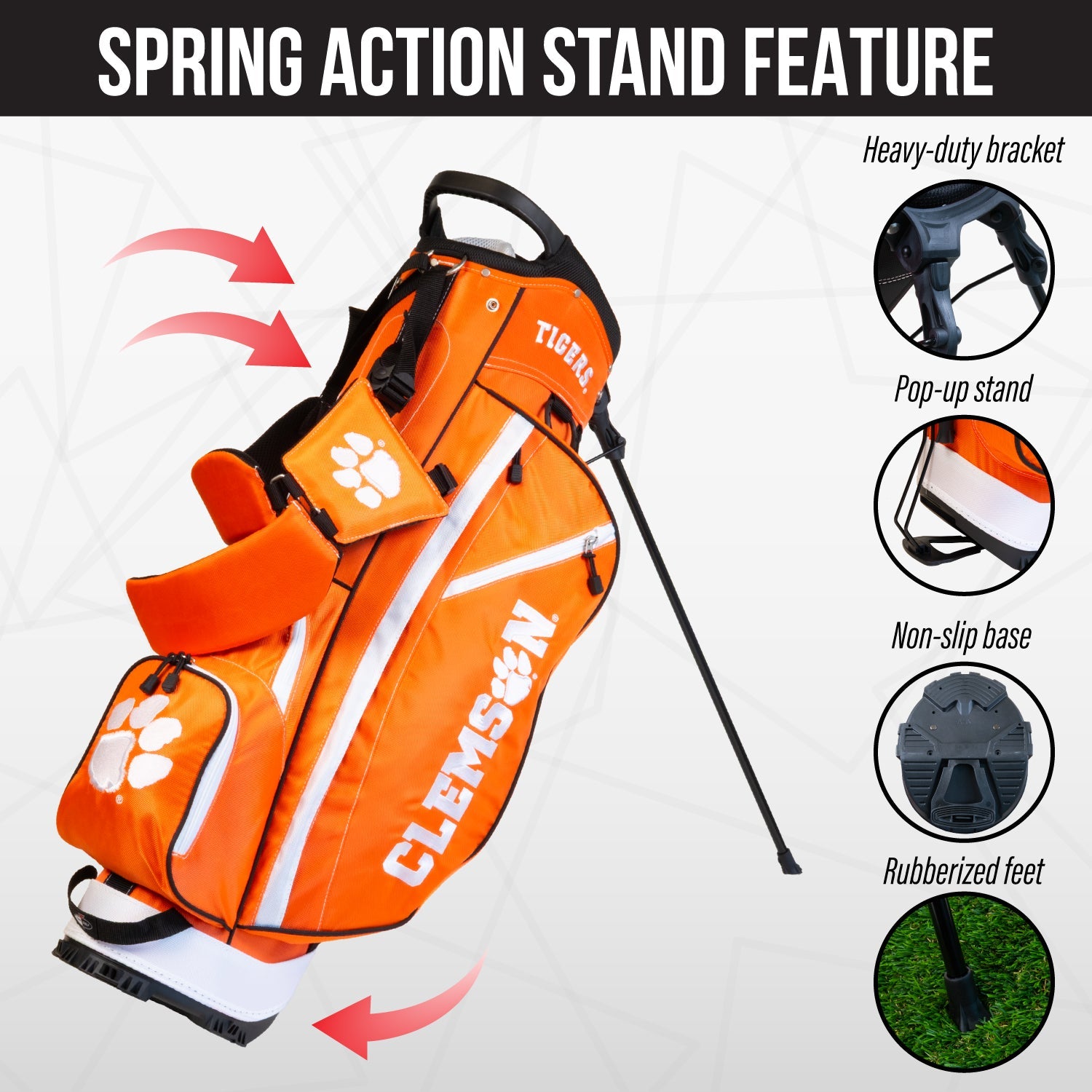 Clemson Tigers Fairway Stand Bag - Image 5 - Club Rehab