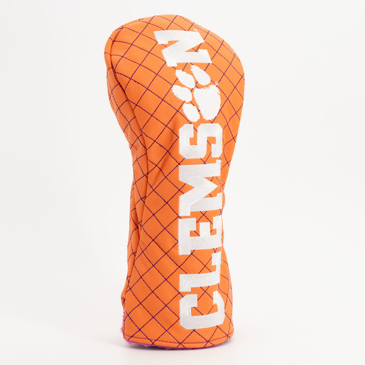 Clemson Tigers Solid Quilted Driver Headcover, angled view