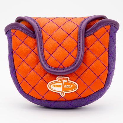Clemson Tigers Solid Quilted Mallet Putter Cover, back view