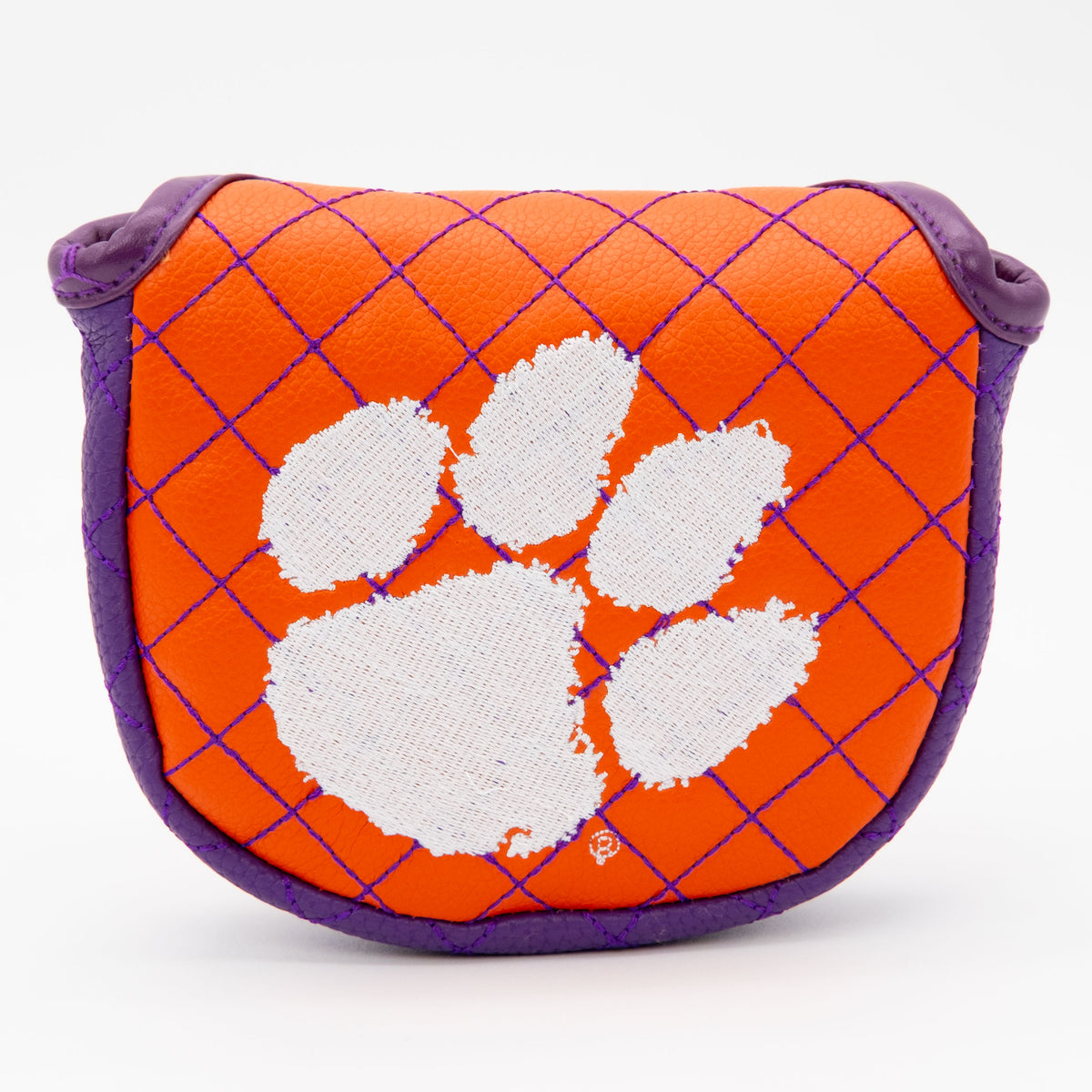 Clemson Tigers Solid Quilted Mallet Putter Cover, front view