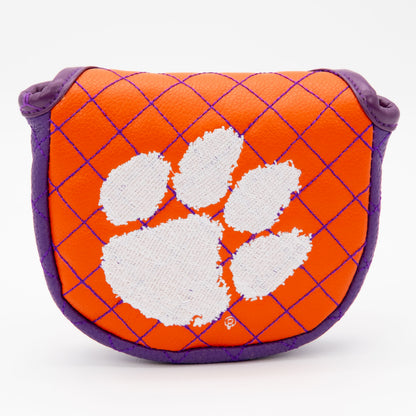 Clemson Tigers Solid Quilted Mallet Putter Cover, front view