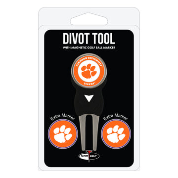 Clemson Tigers Divot Tool + 3 Ball Markers