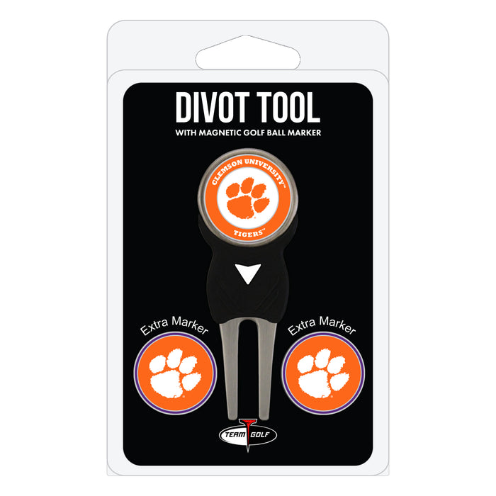 Clemson Tigers divot repair tool and three ball markers