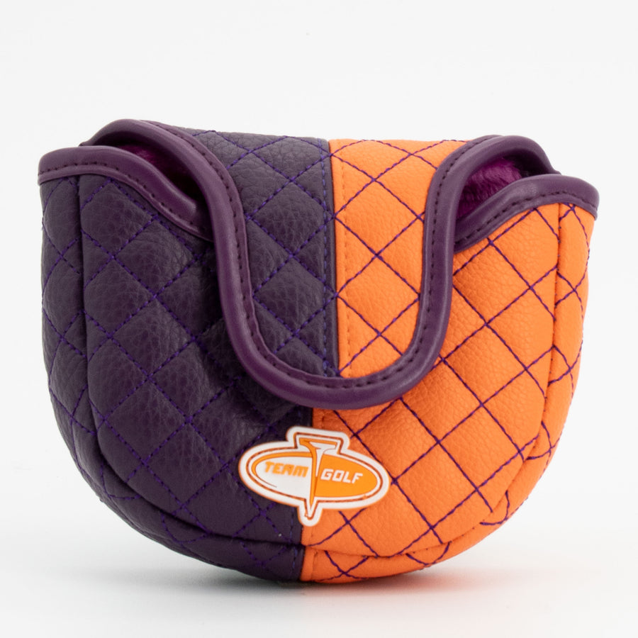 Clemson Tigers split quilted mallet putter cover, back view