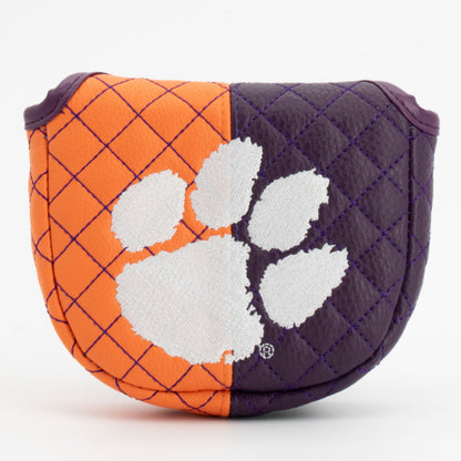 Clemson Tigers Split Quilted Mallet Putter Cover, front view