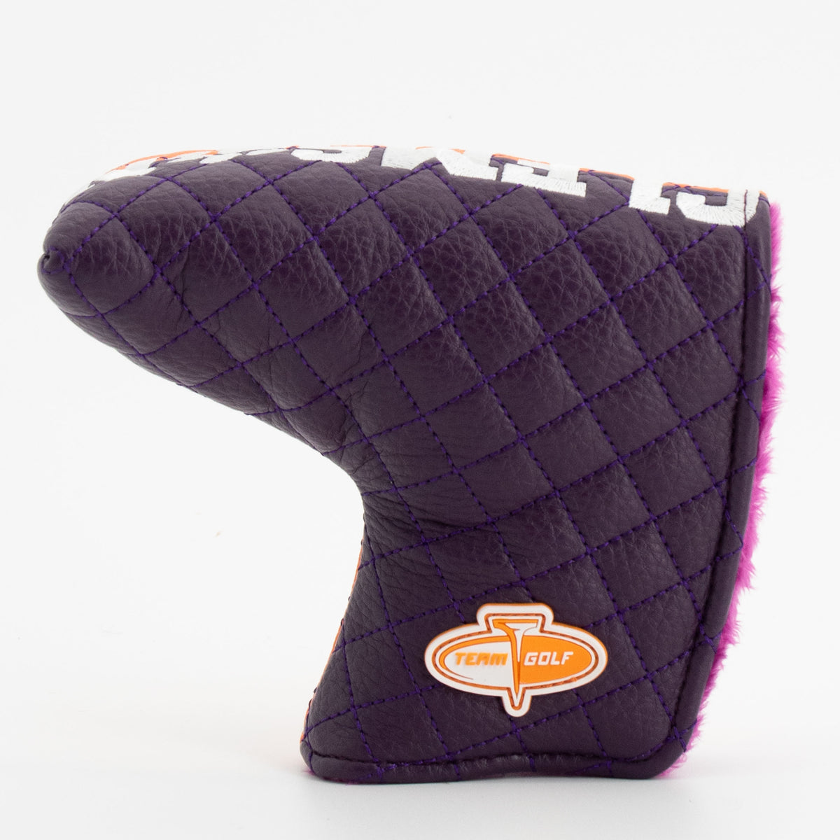 Clemson Tigers Split Quilted Blade Putter Cover, back view