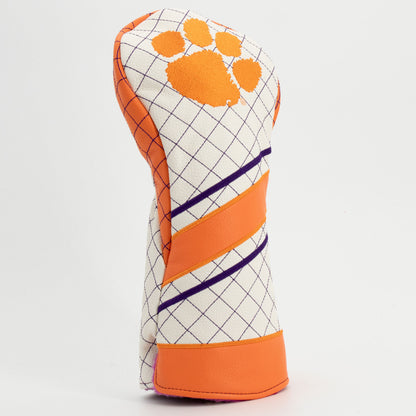 Clemson Tigers Striped Quilted Driver Headcover, angled view
