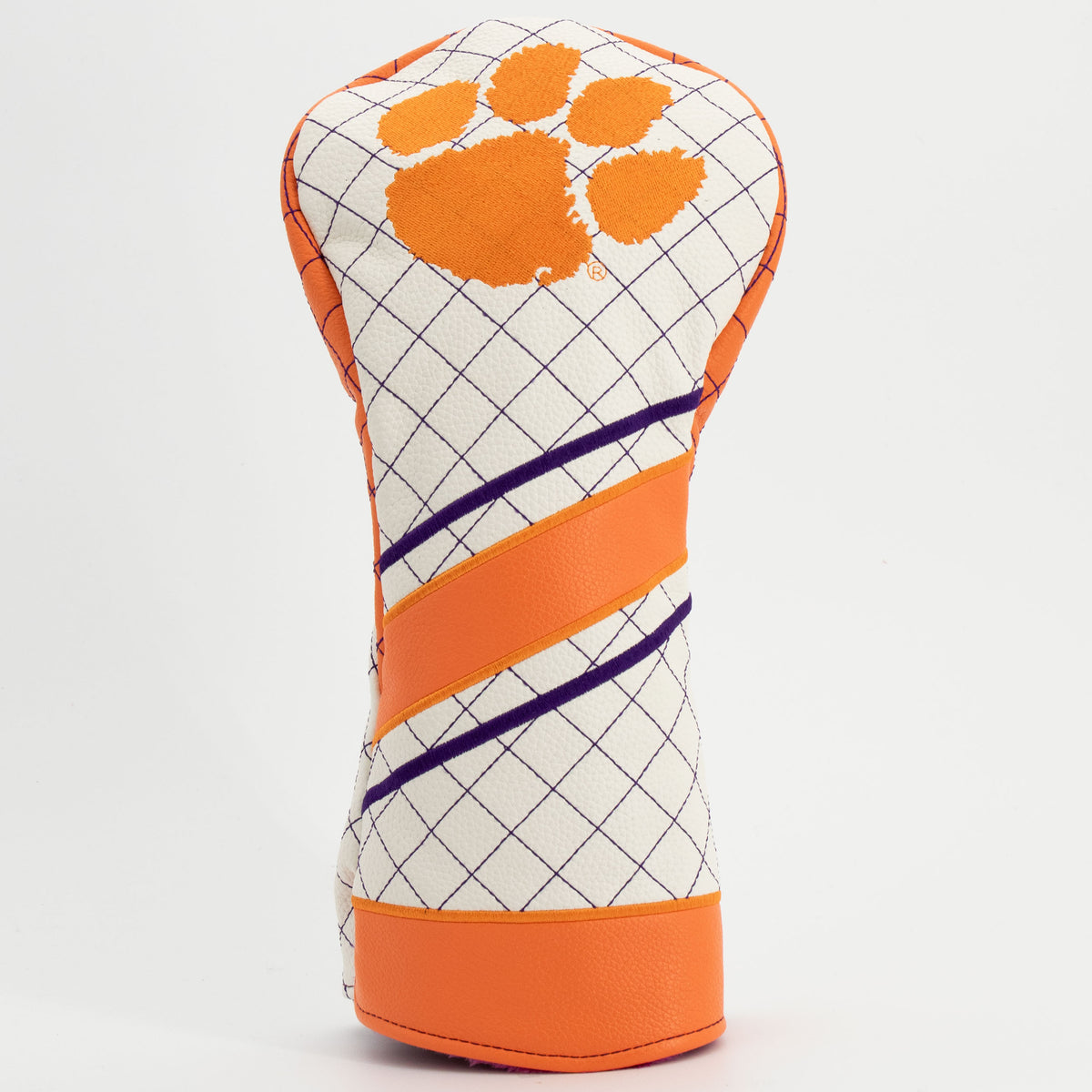 Clemson Tigers Striped Quilted Driver Headcover, front view