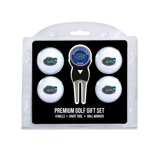 Florida four ball golf gift set with divot tool and ball marker