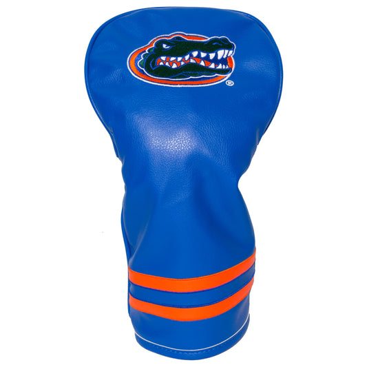 Blue golf club head cover with a gator logo on a white background