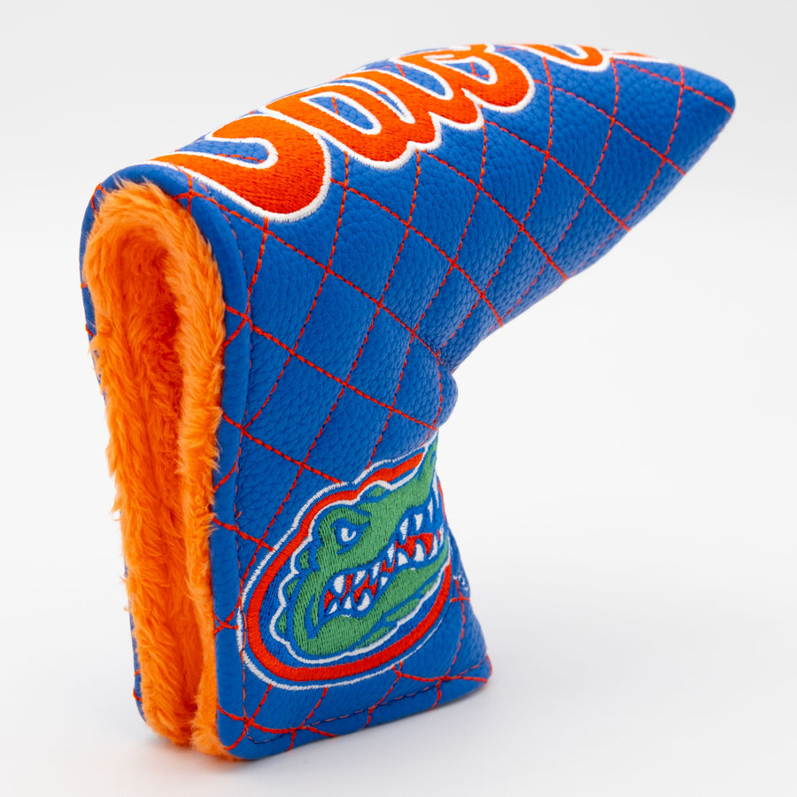 Florida Gators solid quilted blade putter cover: original opening and lining detail