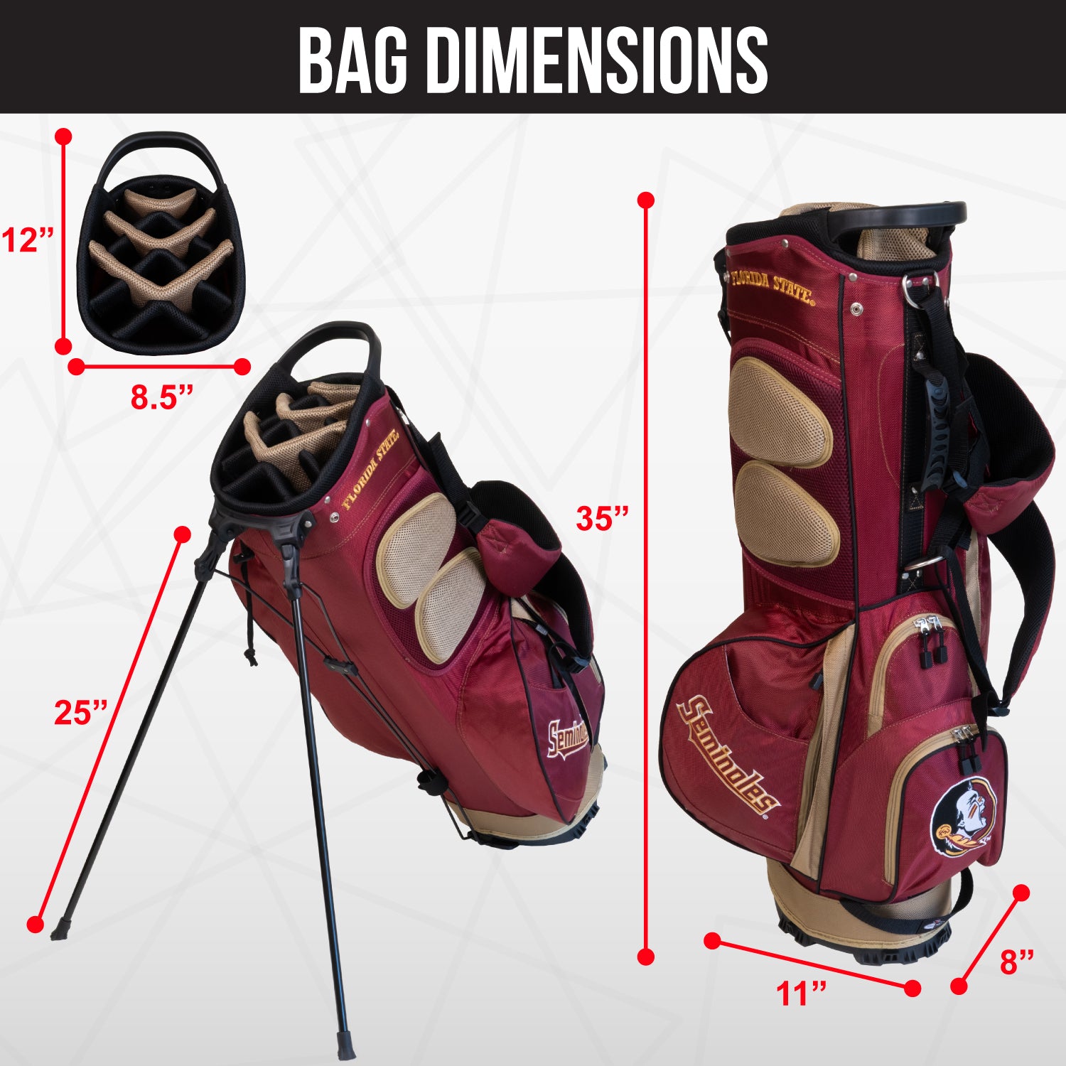 Florida State Seminoles Fairway Stand Bag - Image 4 - Club Rehab