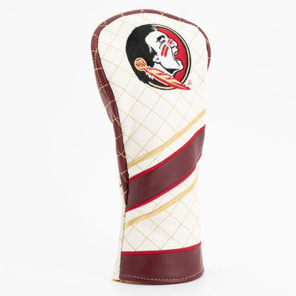 Florida State Seminoles Striped Quilted Fairway Headcover, angled view