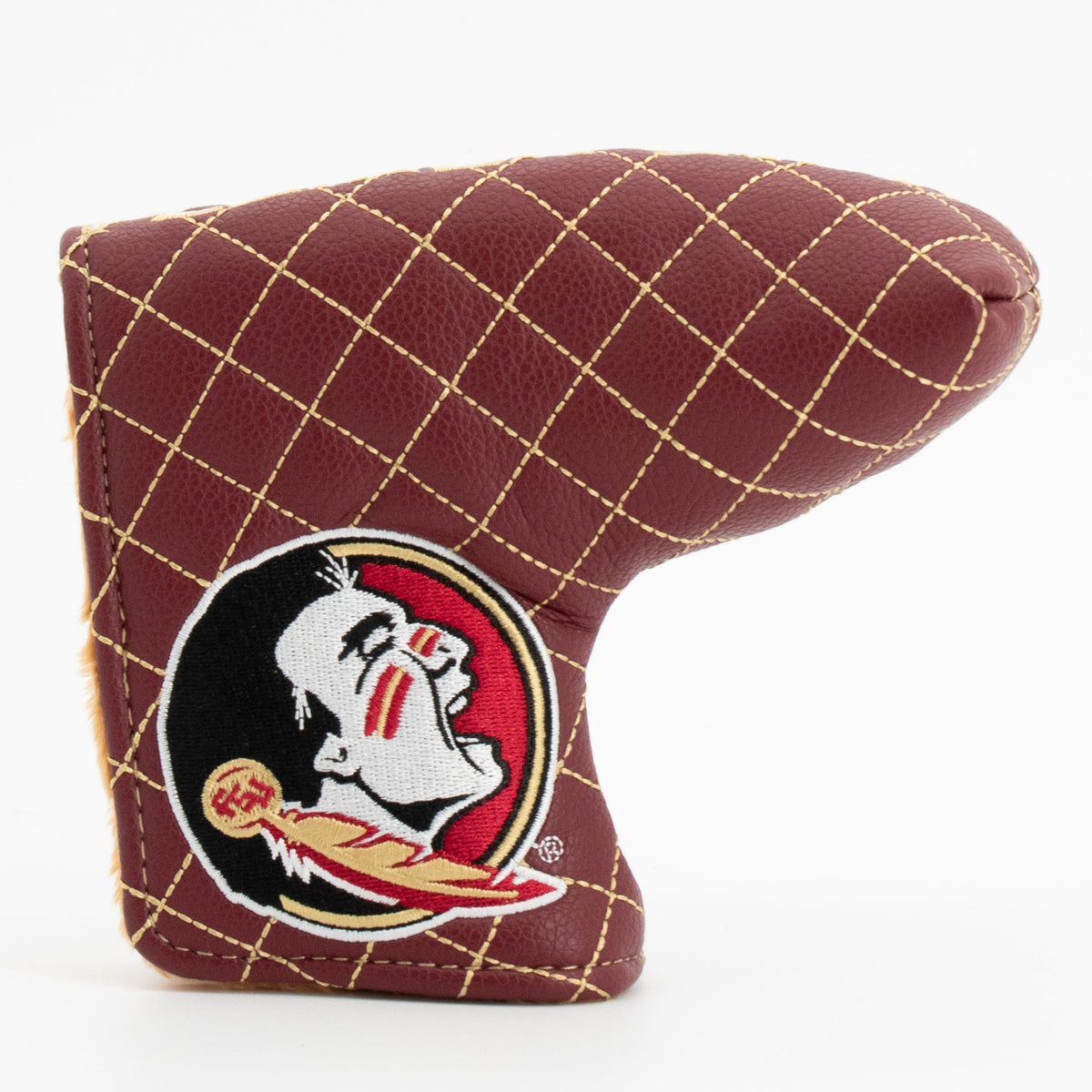 Florida State Seminoles Solid Quilted Blade Putter Cover, front view