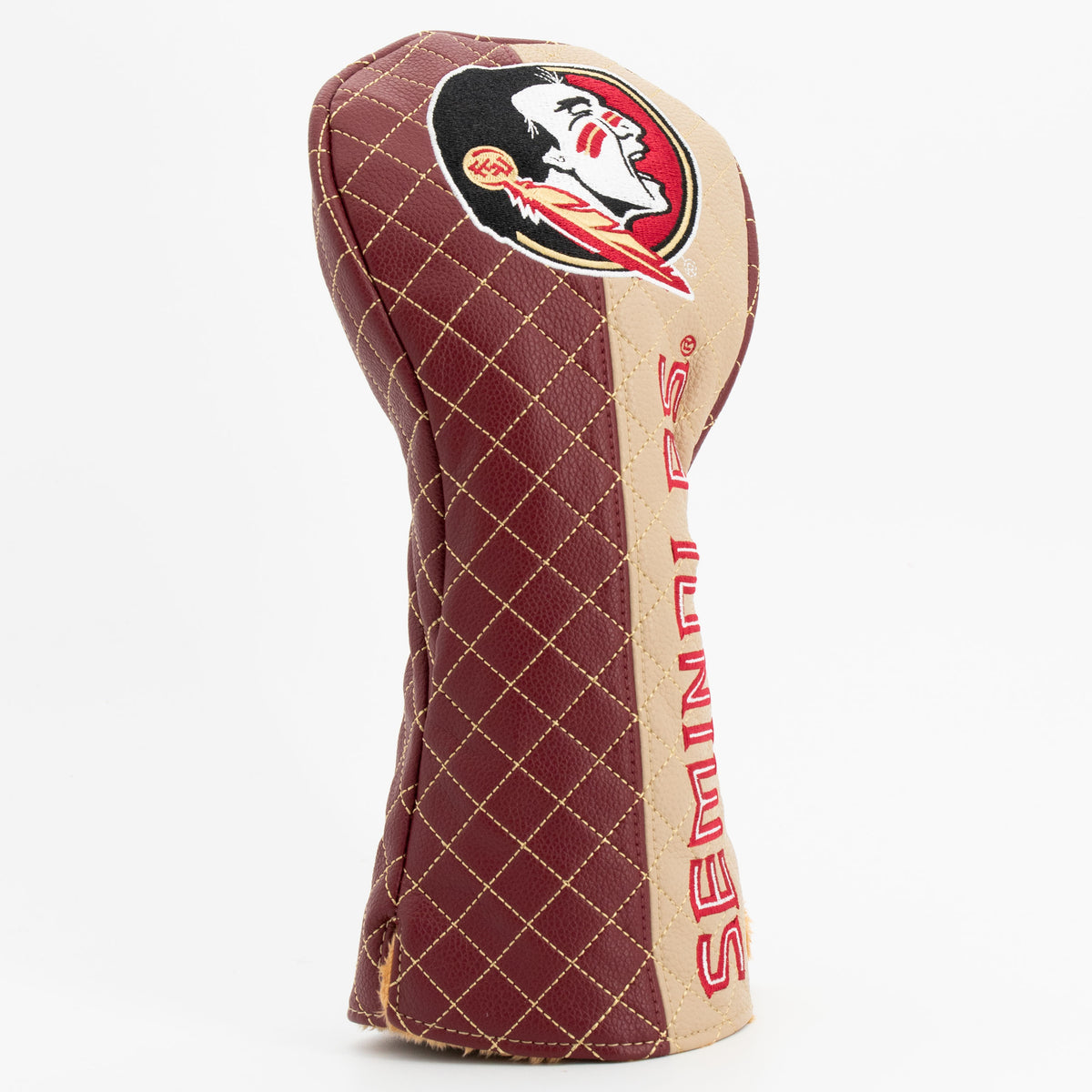 Florida State Seminoles Split Quilted Driver Headcover, angled view
