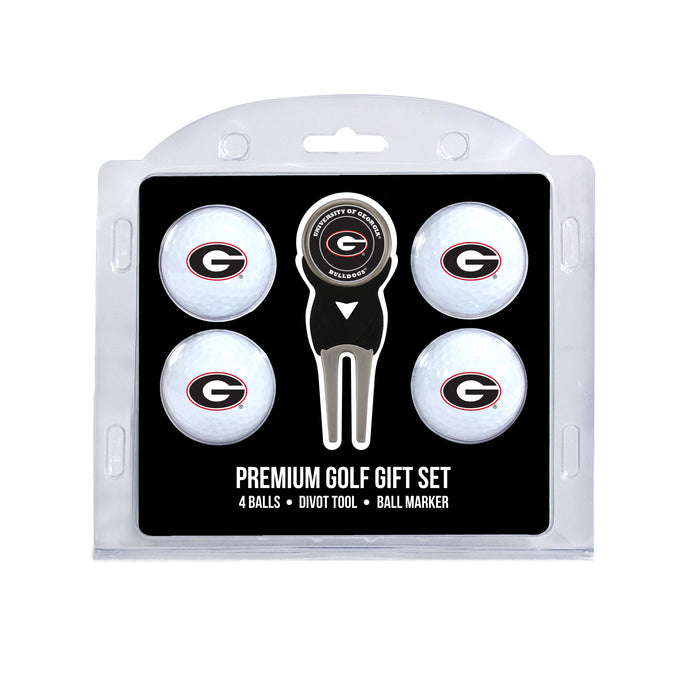 Georgia four ball golf gift set with divot tool and ball marker