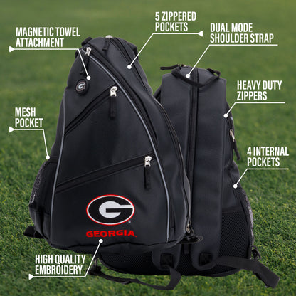 Georgia Bulldogs PU leather backpack by Team Golf, view 9