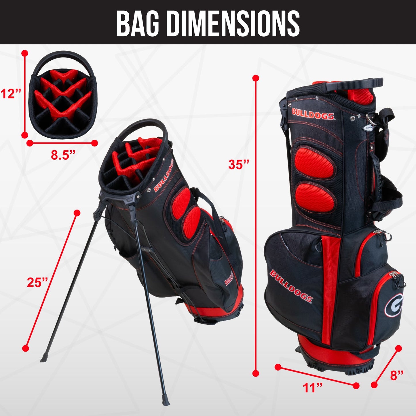Georgia Bulldogs Fairway Stand Bag - Image 4 - Club Rehab