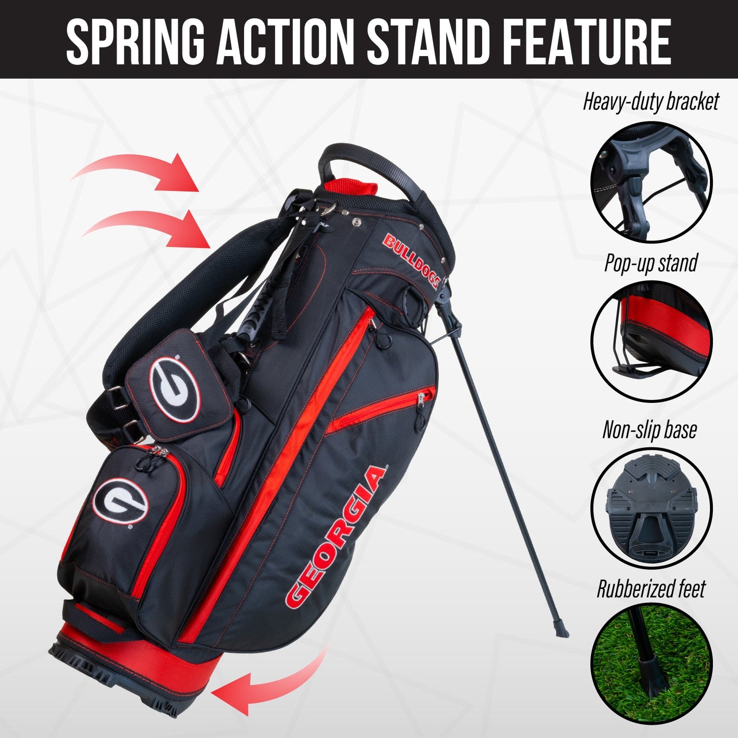 Georgia Bulldogs Fairway Stand Bag - Image 5 - Club Rehab