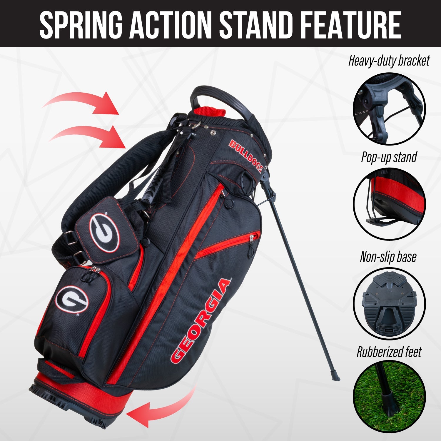 Georgia Bulldogs Fairway Stand Bag - Image 5 - Club Rehab