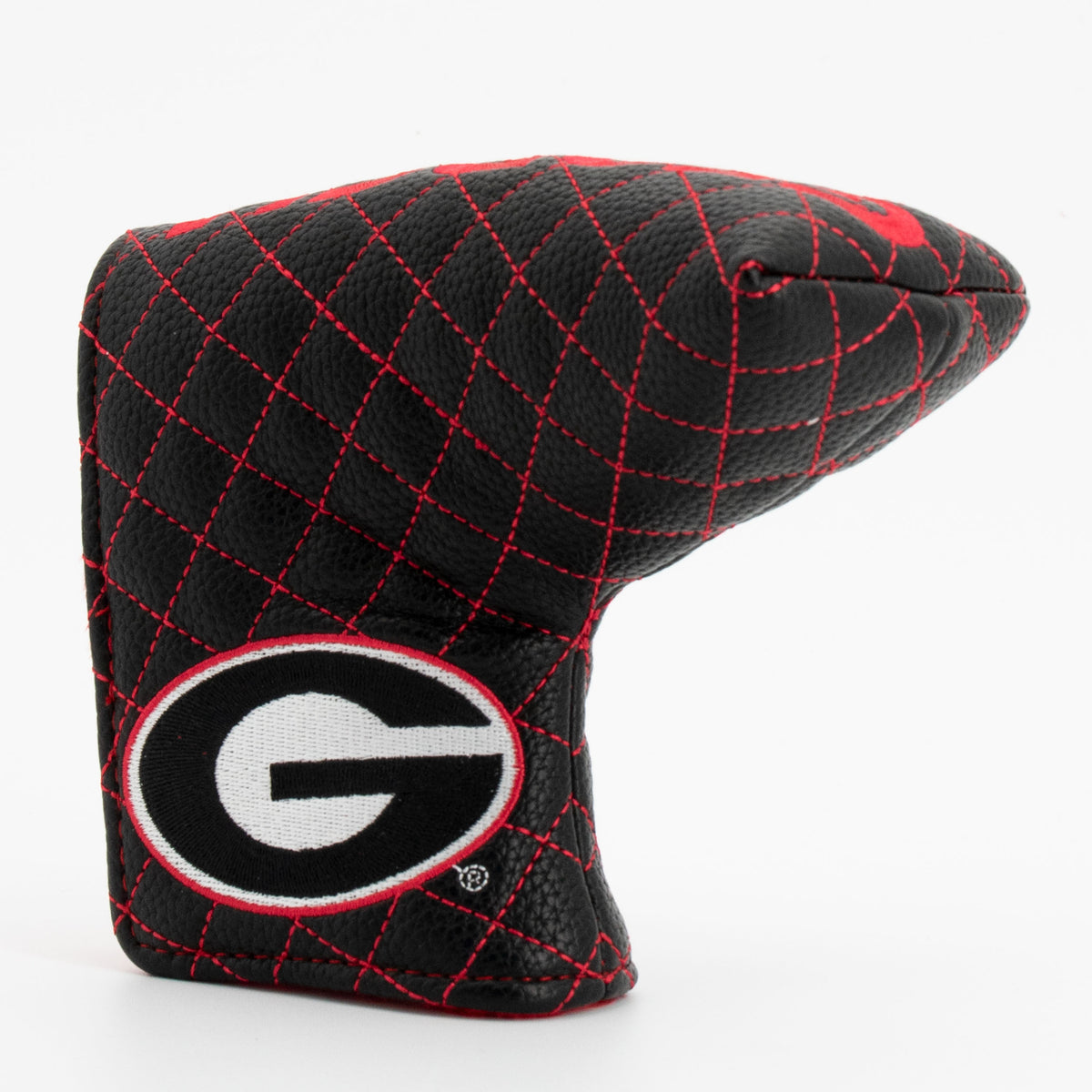 Georgia Bulldogs Solid Quilted Blade Putter Cover, angled view