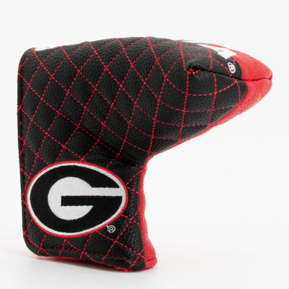 Georgia Bulldogs Split Quilted Blade Putter Cover, angled view