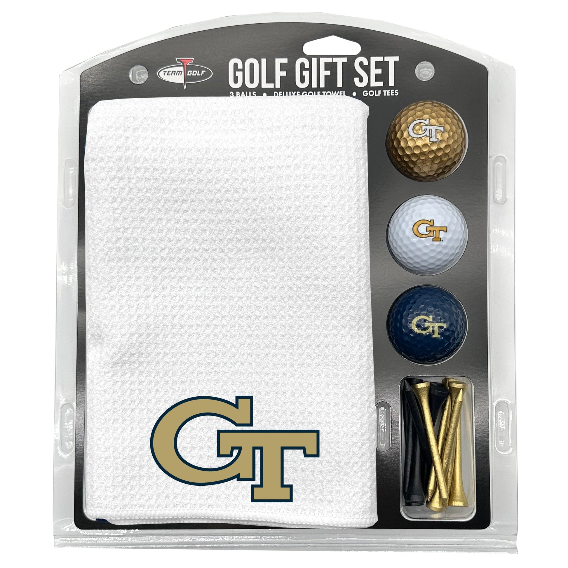 Georgia Tech Yellow Jackets White Microfiber Towel Golf Gift Set - Club Rehab