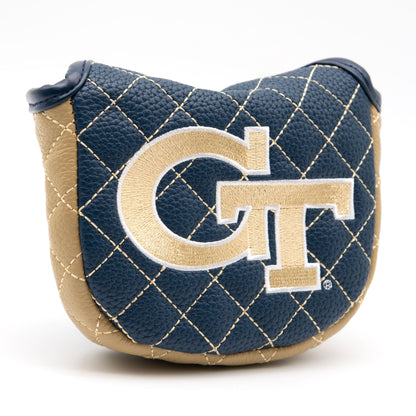 Georgia Tech Yellow Jackets Solid Quilted Mallet Putter Cover, angled view