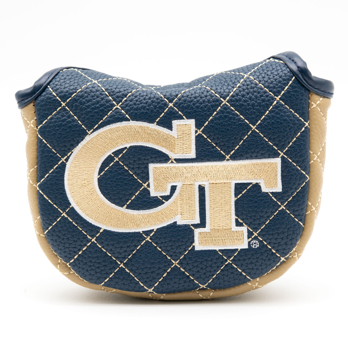 Georgia Tech Yellow Jackets Solid Quilted Mallet Putter Cover, front view