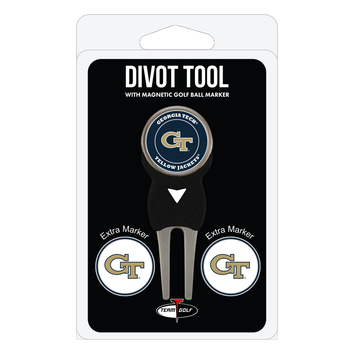 Georgia Tech Yellow Jackets divot repair tool and three ball markers