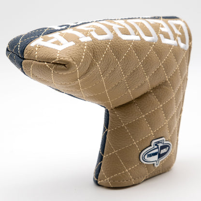 Georgia Tech Yellow Jackets Split Quilted Blade Putter Cover, angled view