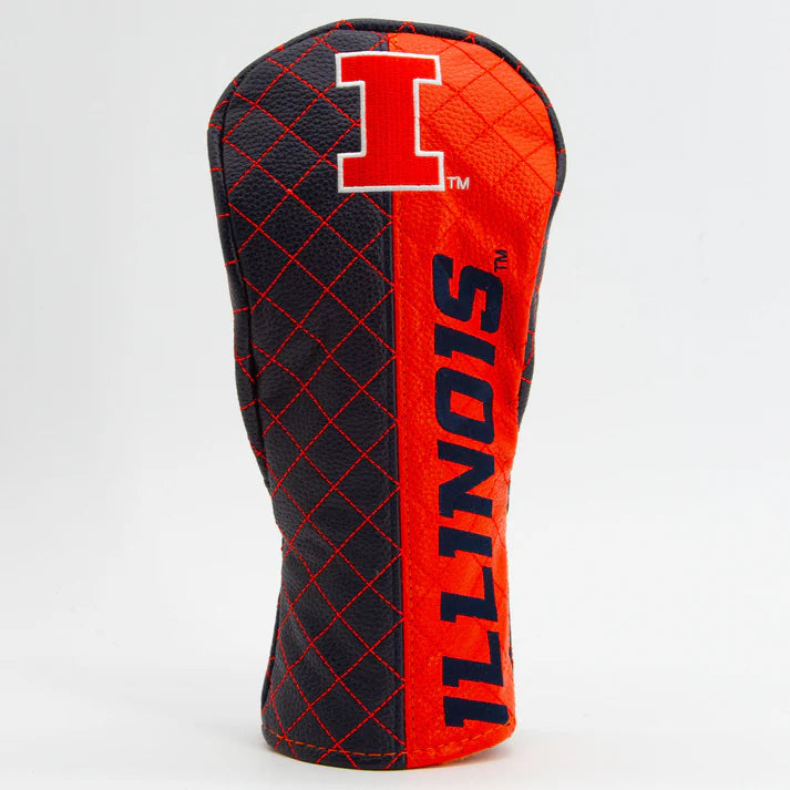 Golf club head cover with Illinois Fighting Illini logo on a white background