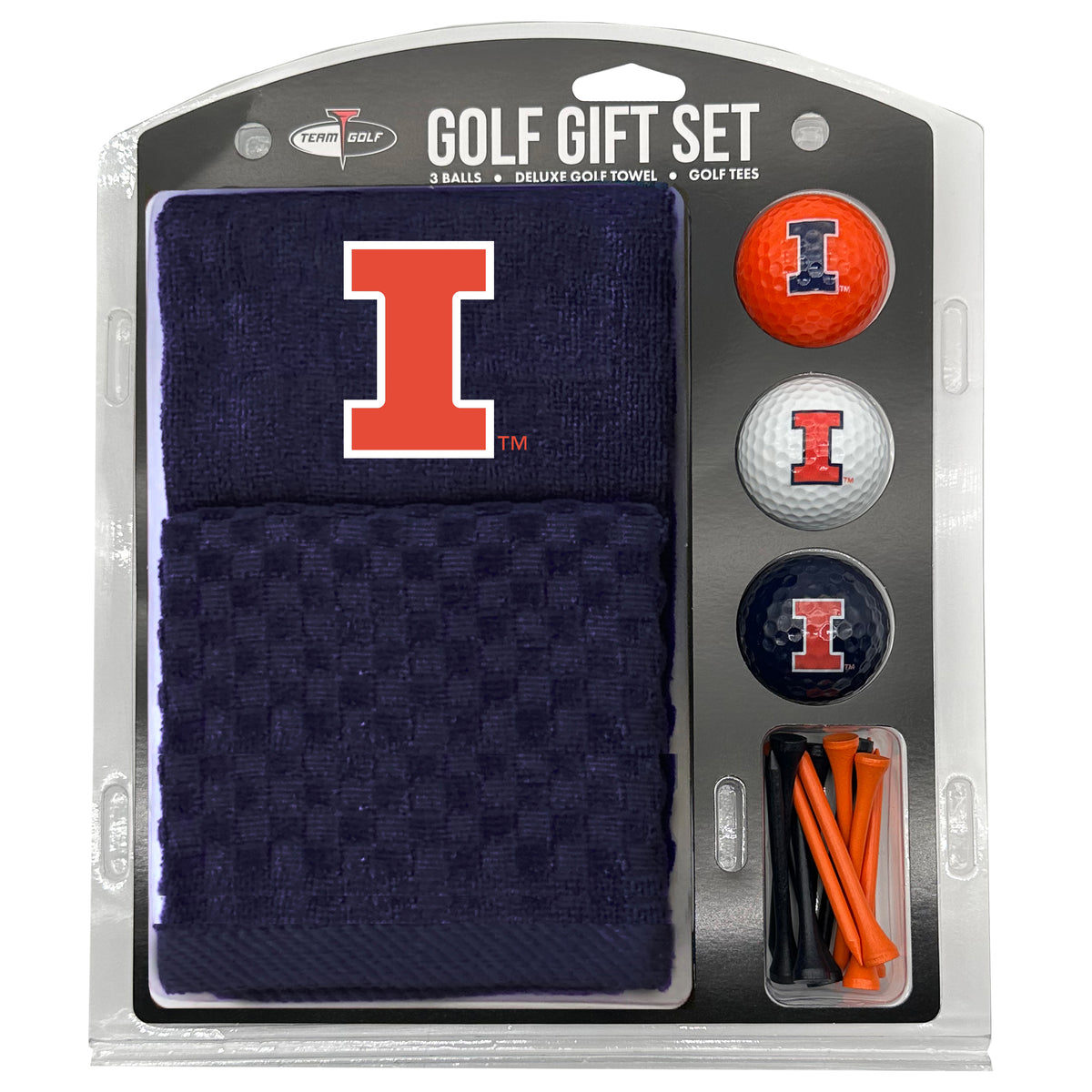 Illinois Fighting Illini Embroidered Towel Golf Gift Set