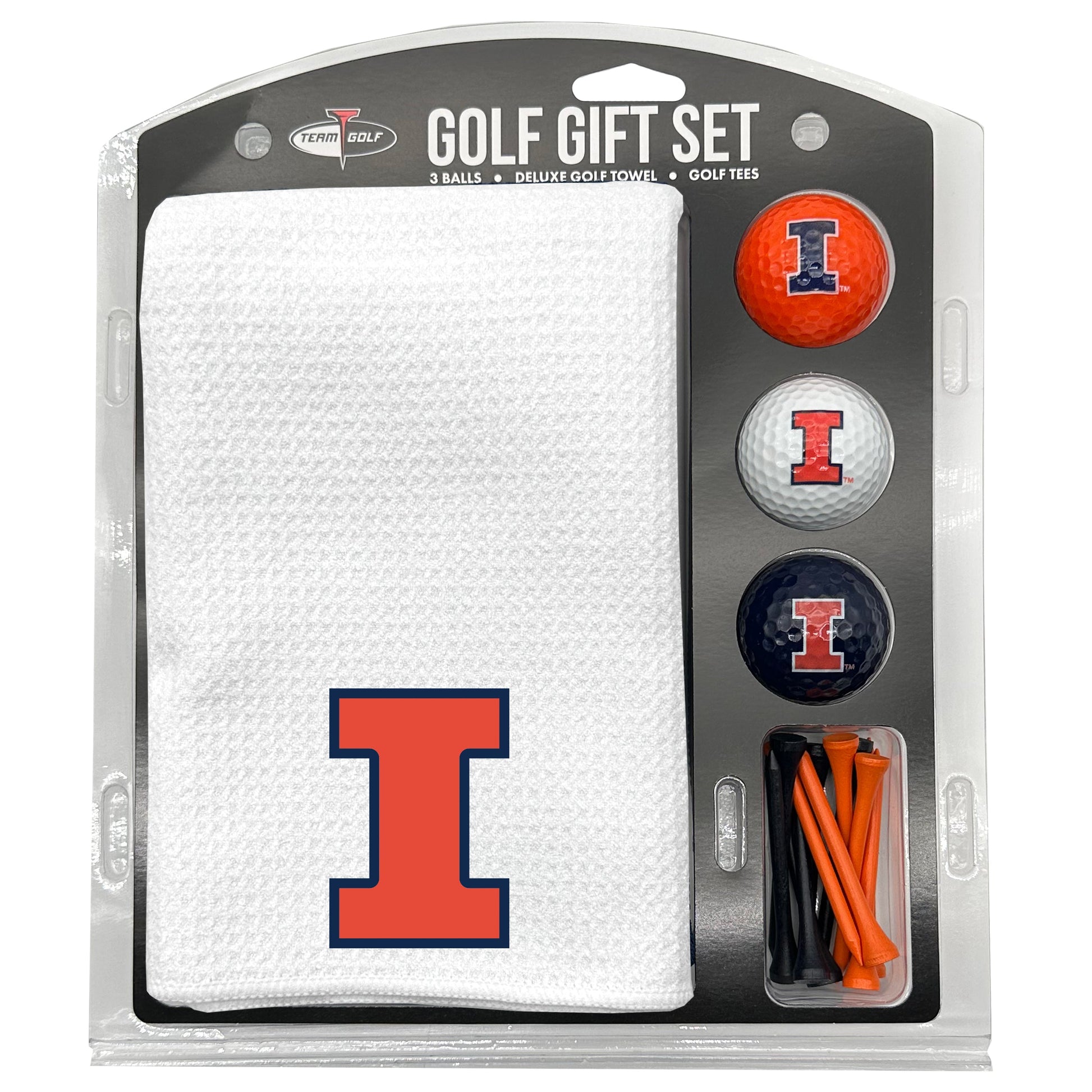 Illinois Fighting Illini White Microfiber Towel Golf Gift Set - Club Rehab