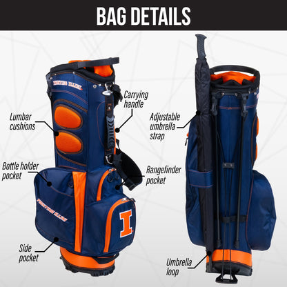 Illinois Fighting Illini Fairway Stand Bag - Image 2 - Club Rehab